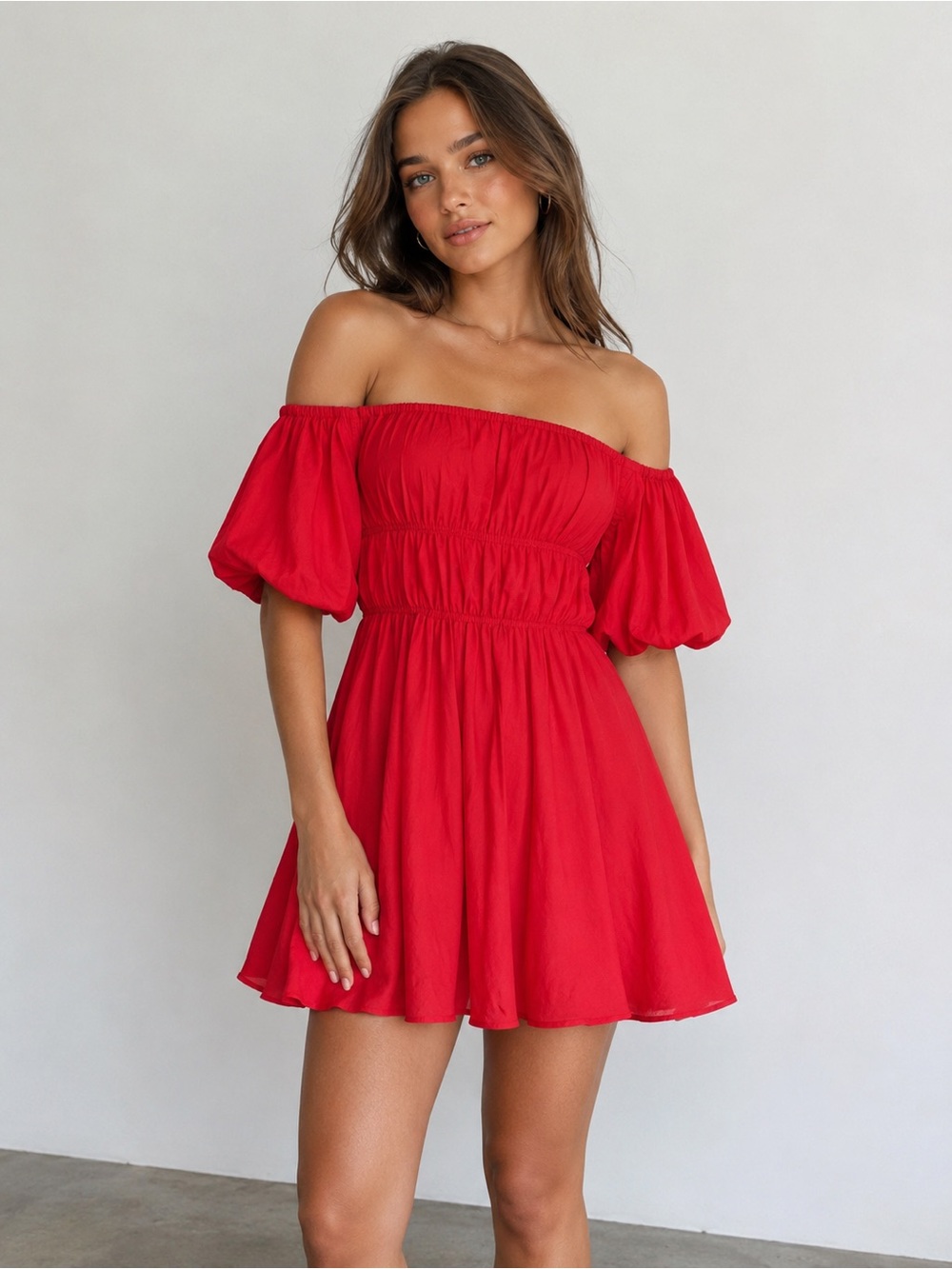 Princess Polly Halton Off-Shoulder Red Mini Dress Tulle Lining Size 10 NWT